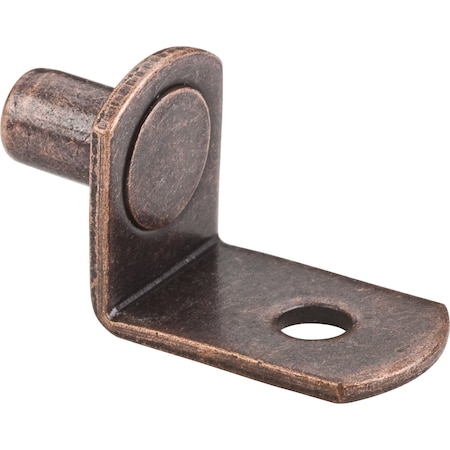 Hardware Resources Antique Copper 1/4" Pin Angled Shelf Support with 3/4" Arm and 1/8"Hole 1610AC